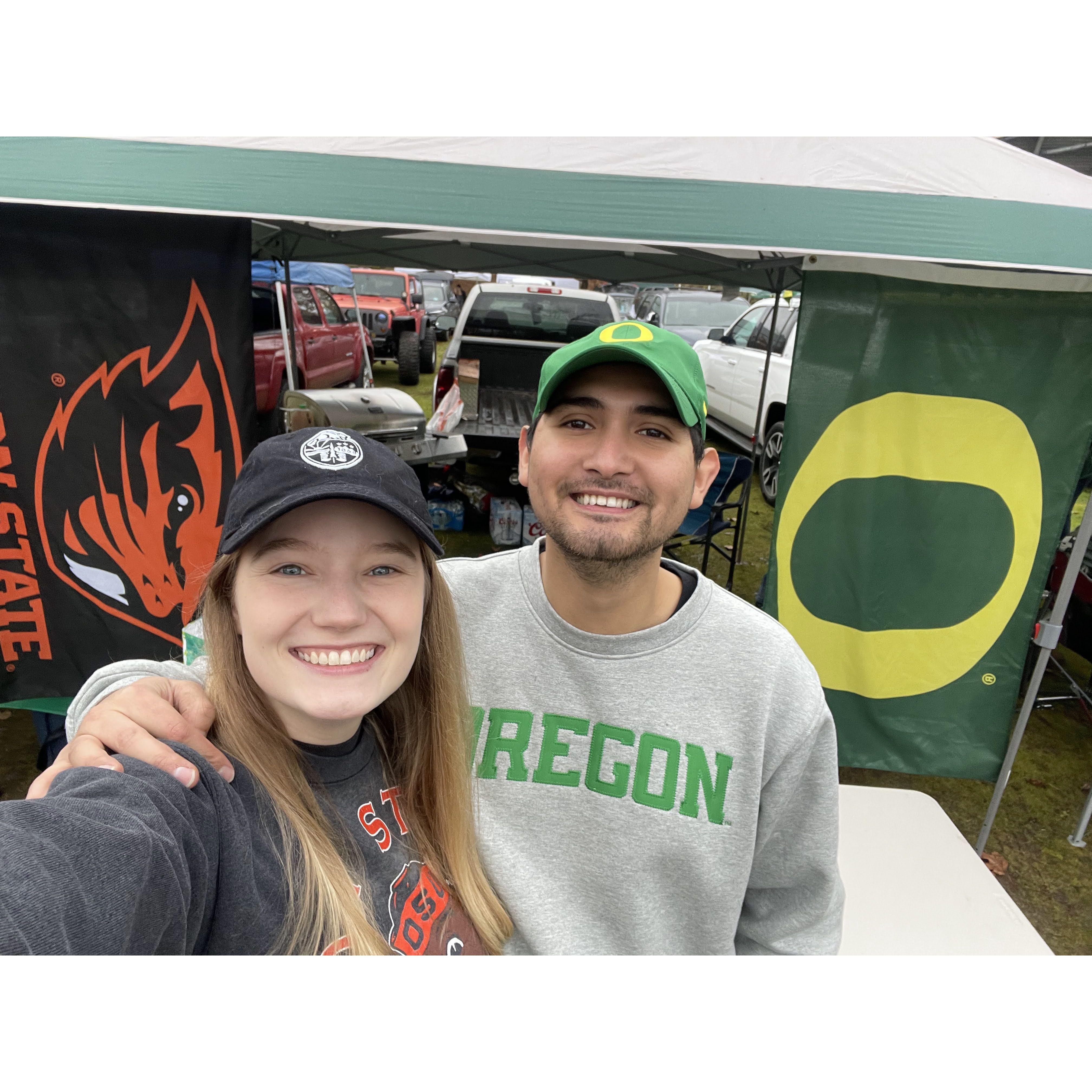 Our first hosted tailgate for the Beaver and Duck game! A tradition was started.