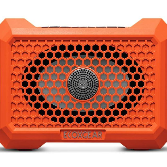 ECOXGEAR Defender: Outdoor Portable Bluetooth Speaker, 121dB Massive Sound, Waterproof and Drop Proof, with LED Party Lights, Pair up to 100, 25+ Hours Playtime (Blaze Orange)