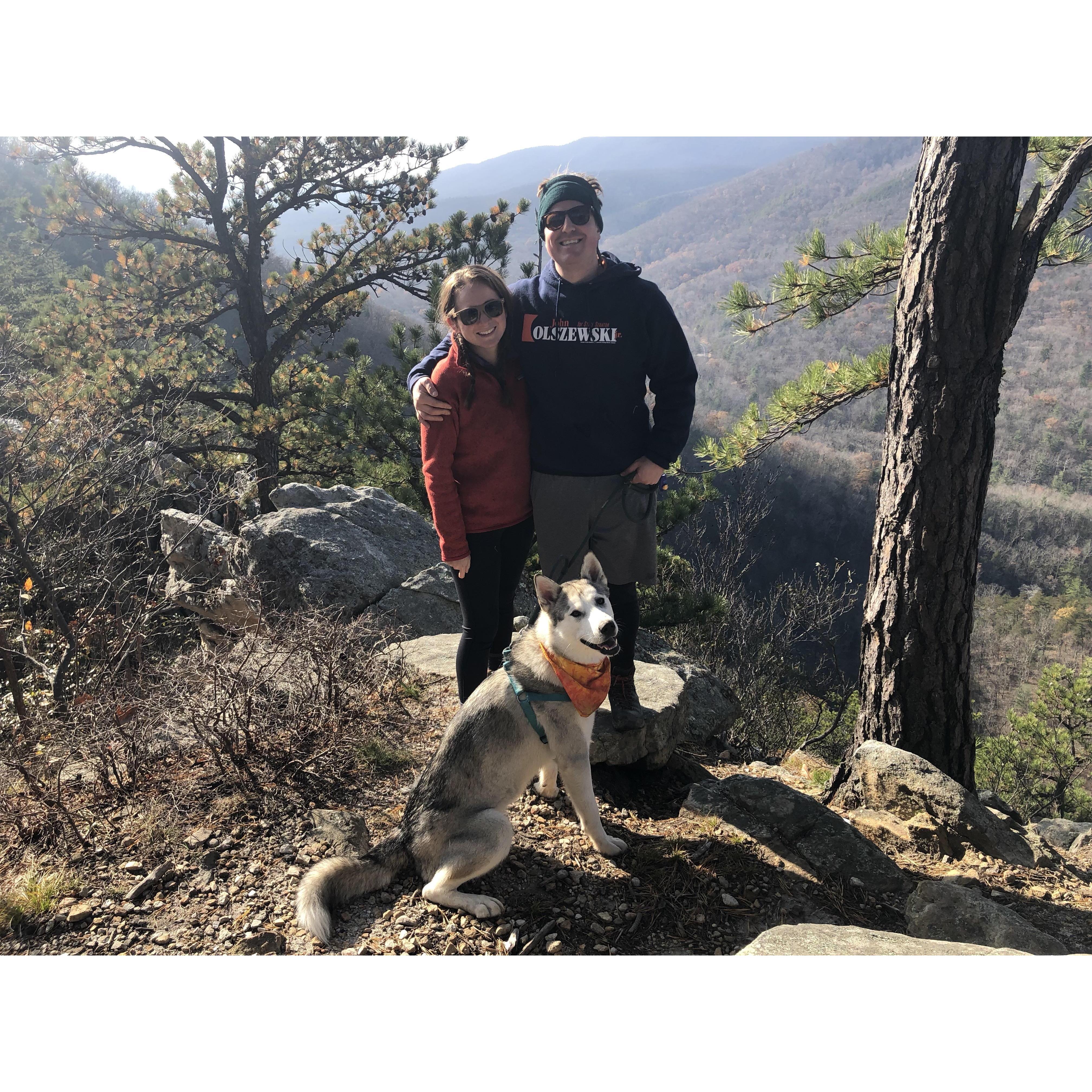 Occasionally we venture outside. Buzzard Rock, Virginia