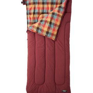L.L.Bean Flannel Lined Camp Sleeping Bag, 40° Burgundy/Sea Pine