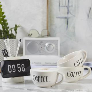 Rae Dunn Stem Print Coffee & Latte Cup Set