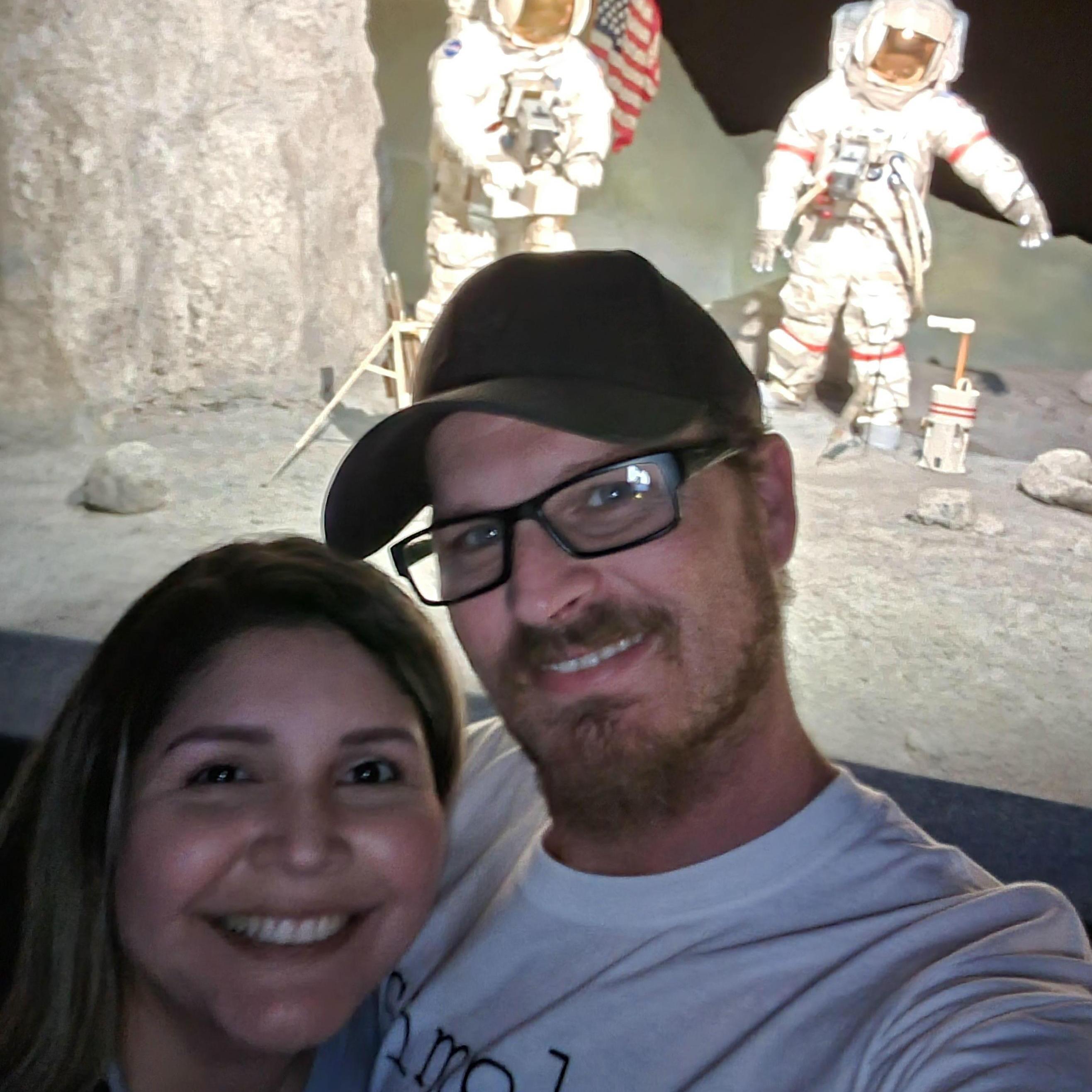 He loves space so when he flew down to visit me I took him to NASA Space Center