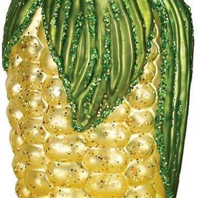 Old World Christmas Various Foods Glass Blown Ornaments for Christmas Tree, Ear of Corn