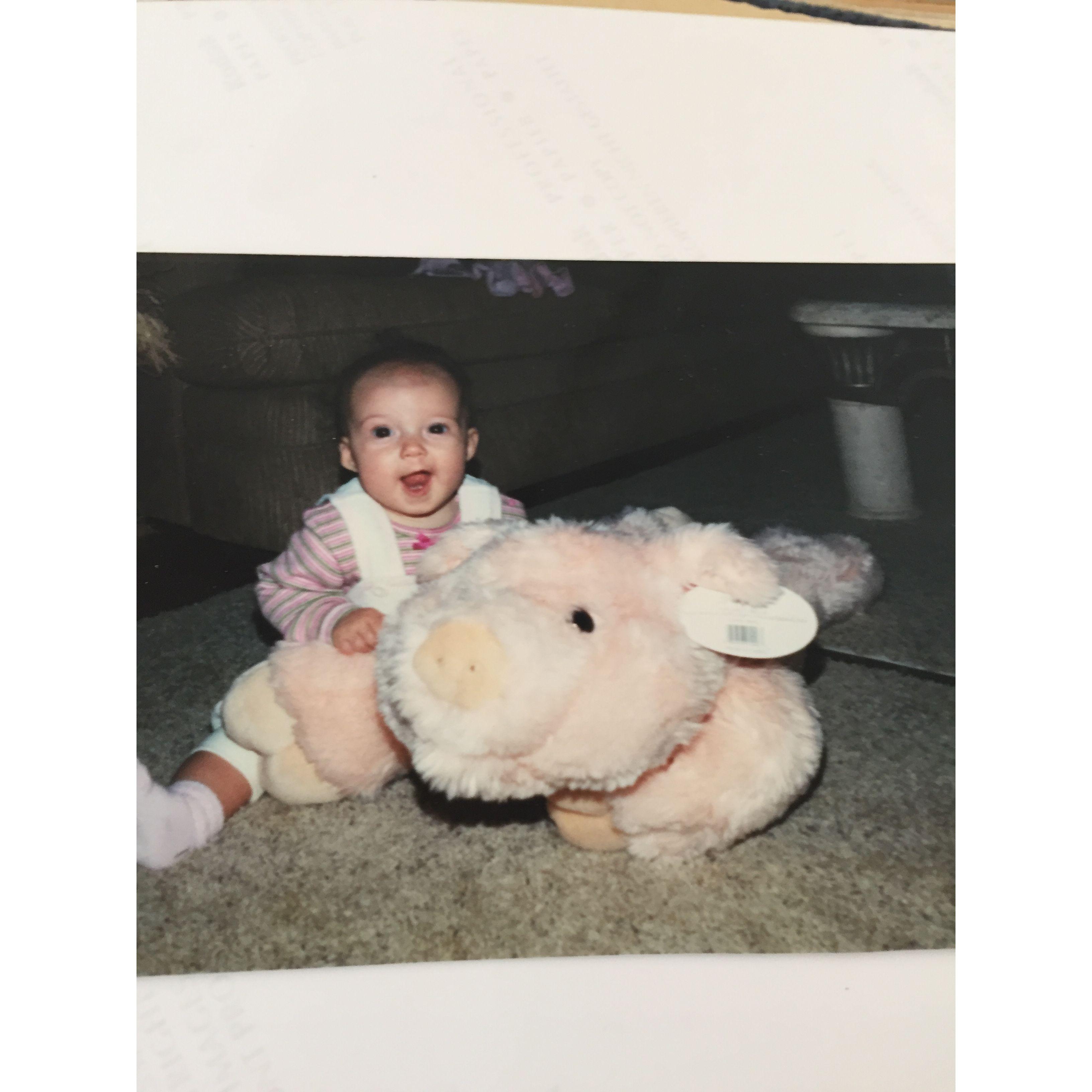 Shannon's life long best friend, Piggy, who resides permanently at Grandma Garnets house in Vista