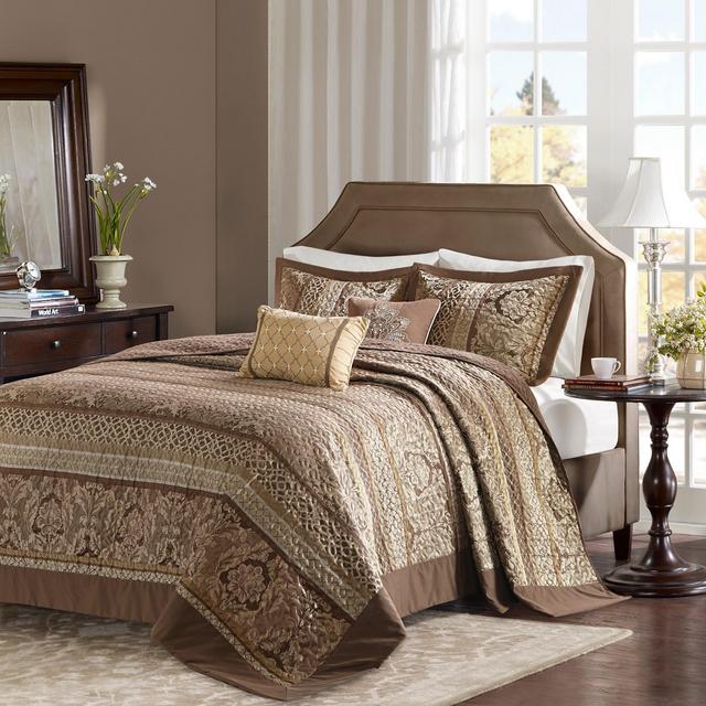 Mirage 5 Piece Polyester Jacquard Bedspread Bedding Set