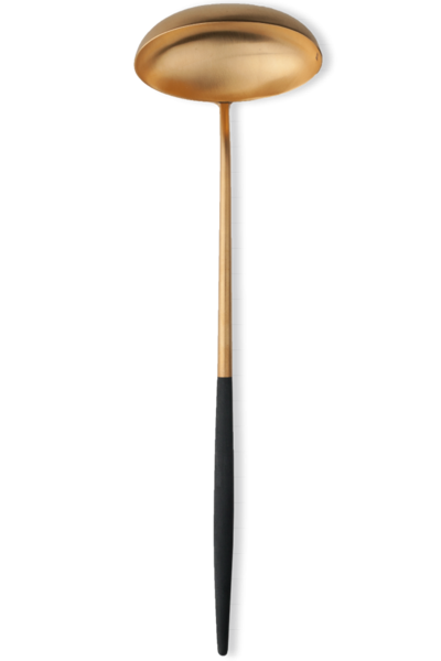 Goa Soup Ladle - Brushed Gold and Black Handle