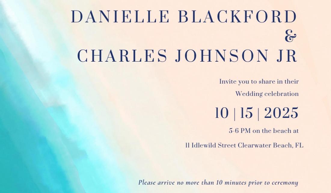 The Wedding Website of Danielle Blackford and Charles Johnson Jr