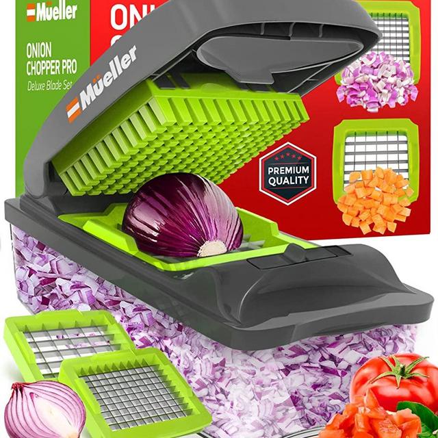 Mueller Vegetable Chopper, Heavy Duty Vegetable Slicer, Onion Chopper with Container - Pro Food Chopper, Slicer Dicer Cutter, Kitchen Gadgets
