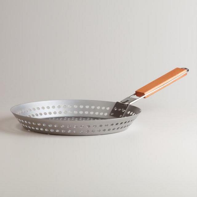 Nonstick Metal Grilling Skillet with Rosewood Handle