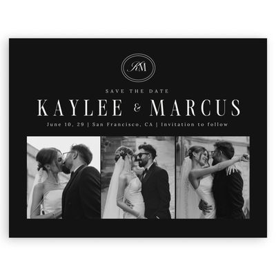 Black Wedding Digital Save the Date - Mahogany Multiphoto