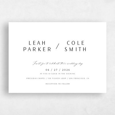 White Landscape Wedding Invitation - Elincourt Landscape