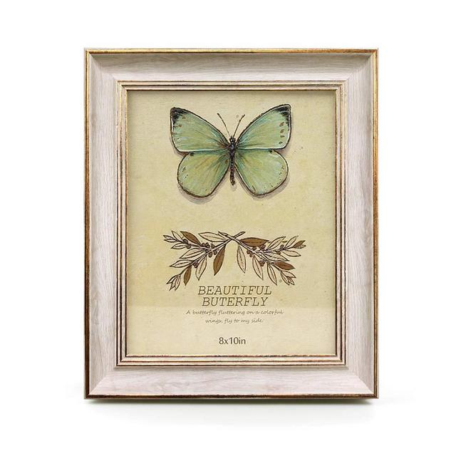 Afuly Antique Picture Frame 8x10 Vintage Photo Frames Off White and Gold Edge Display Shabby Chic Decor for Wall Hanging Wedding Gifts