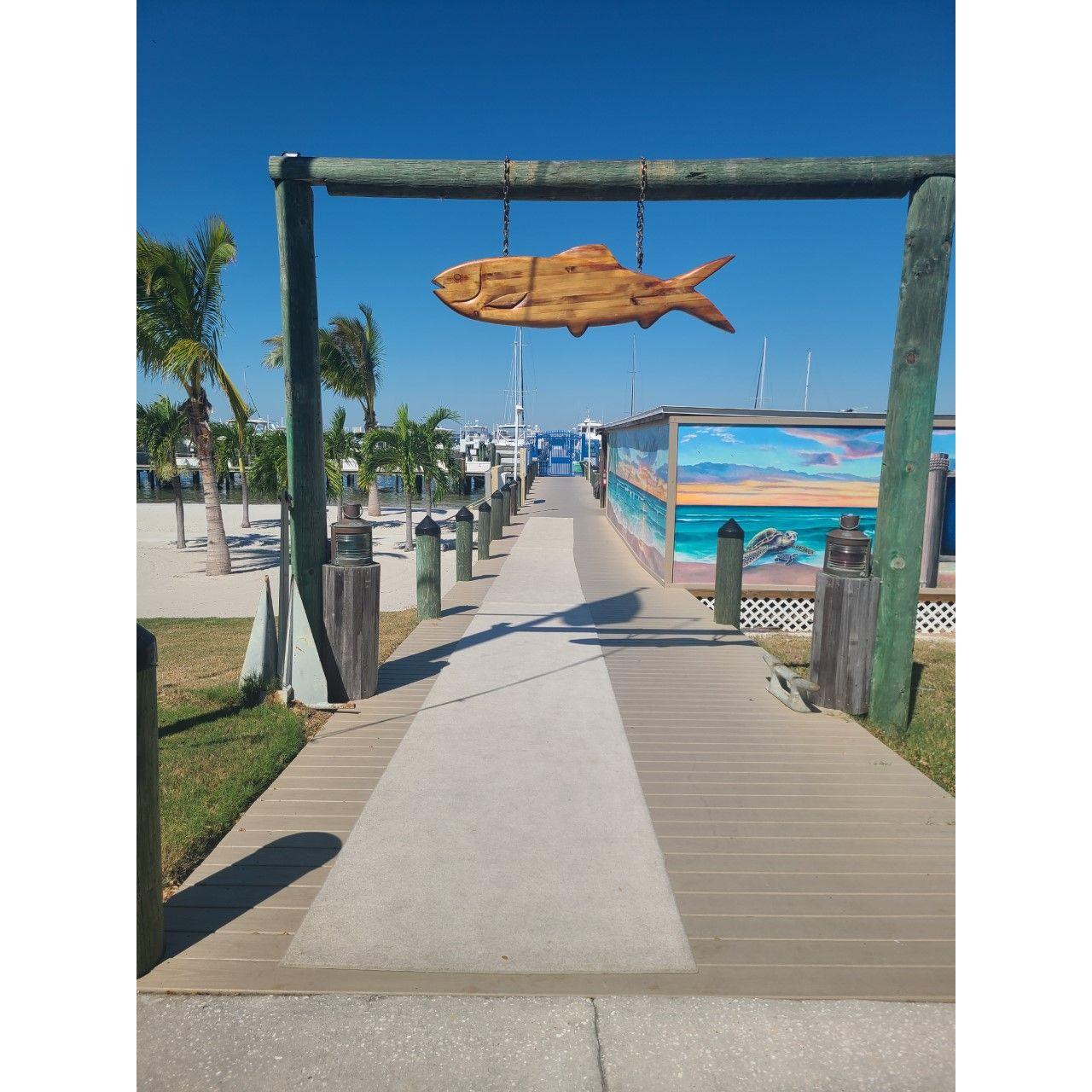 You will walk onto this dock, then onto a tile path where you will find seating for the ceremony