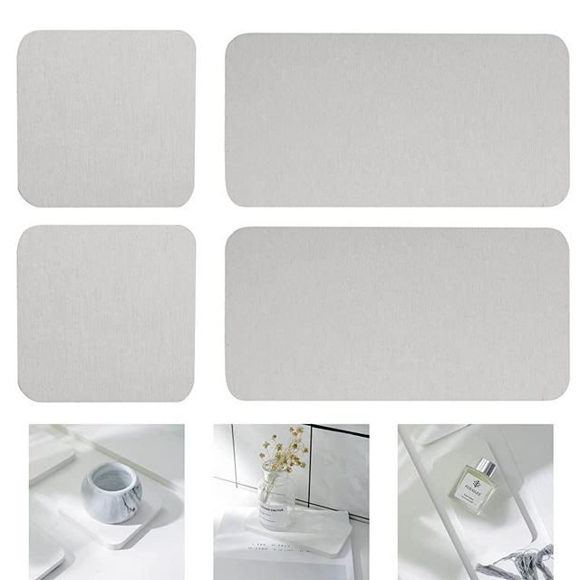 NiuYichee Set of 4 Water Absorbent Diatomite Coasters, Water Absorbing Stone Used for Hand Soaps & Plants & toiletries in The Modern Home