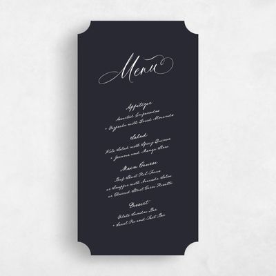 Black Ticket Wedding Menu - Estate