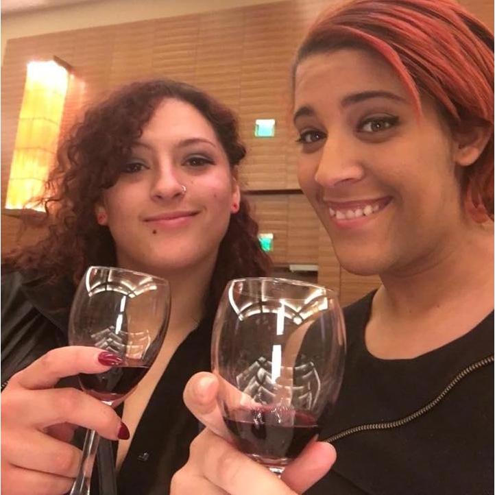 Liz and Marielle at a wine seminar!