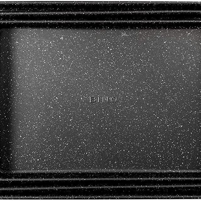 BINO Bakeware Nonstick Cookie Sheet Baking Tray Set, 3-Piece - Speckled Black | Premium Quality Baking Sheet Set with Nonstick Technology | Dishwasher Safe | Non-Toxic