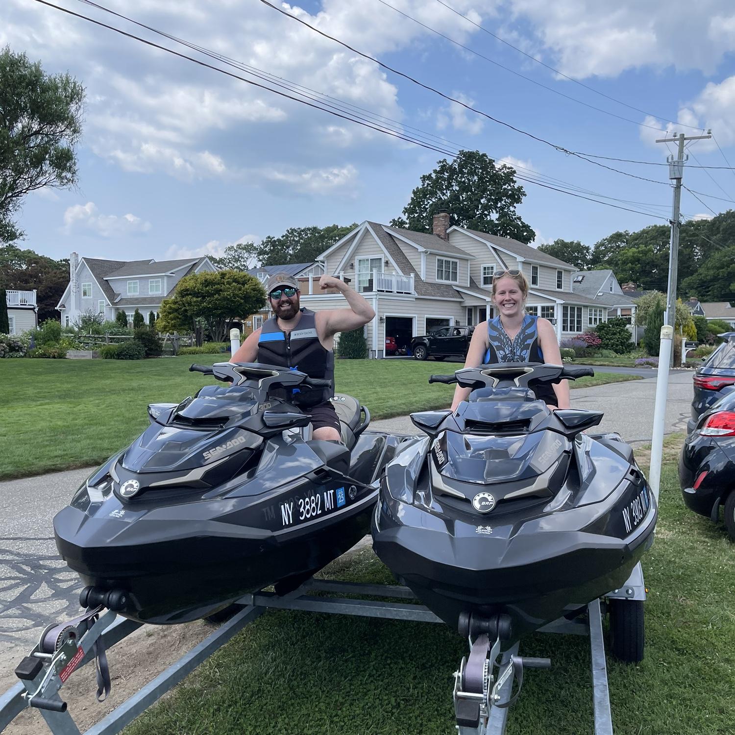 Getting ready to jet ski in the ocean!