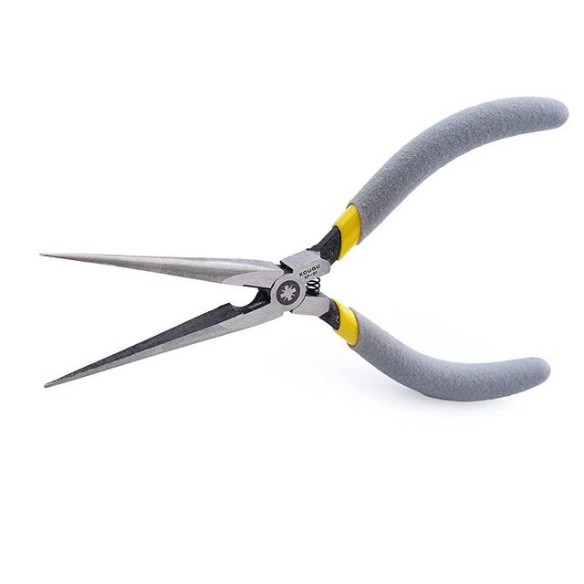 KOUGU Super Precision Plier Long Needle-Nose Non-Serrated Edge Modellers Tool