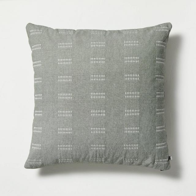 24" x 24" Dash Stripe Throw Pillow Green - Hearth & Hand™ with Magnolia