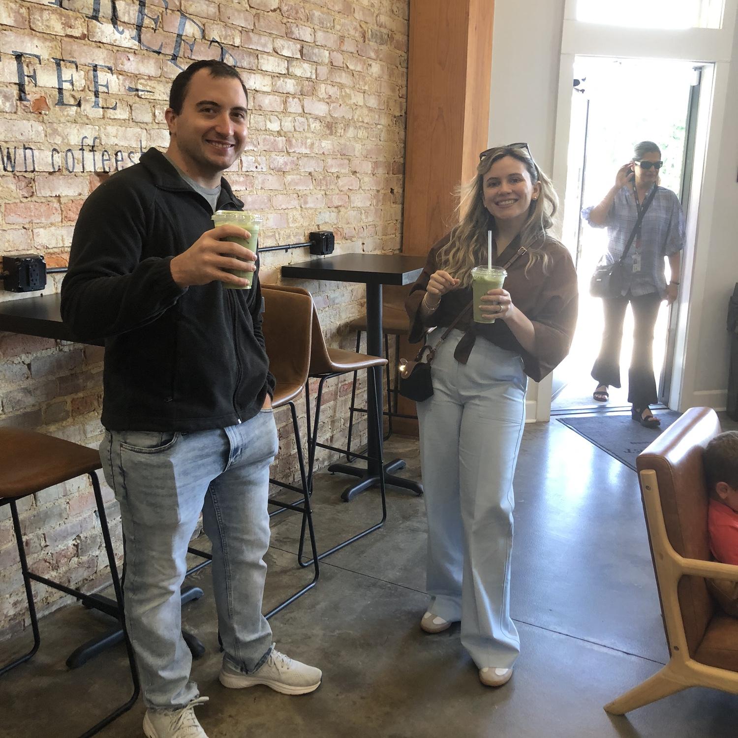 Adriana came to visit us and nMatt had a Matcha partner