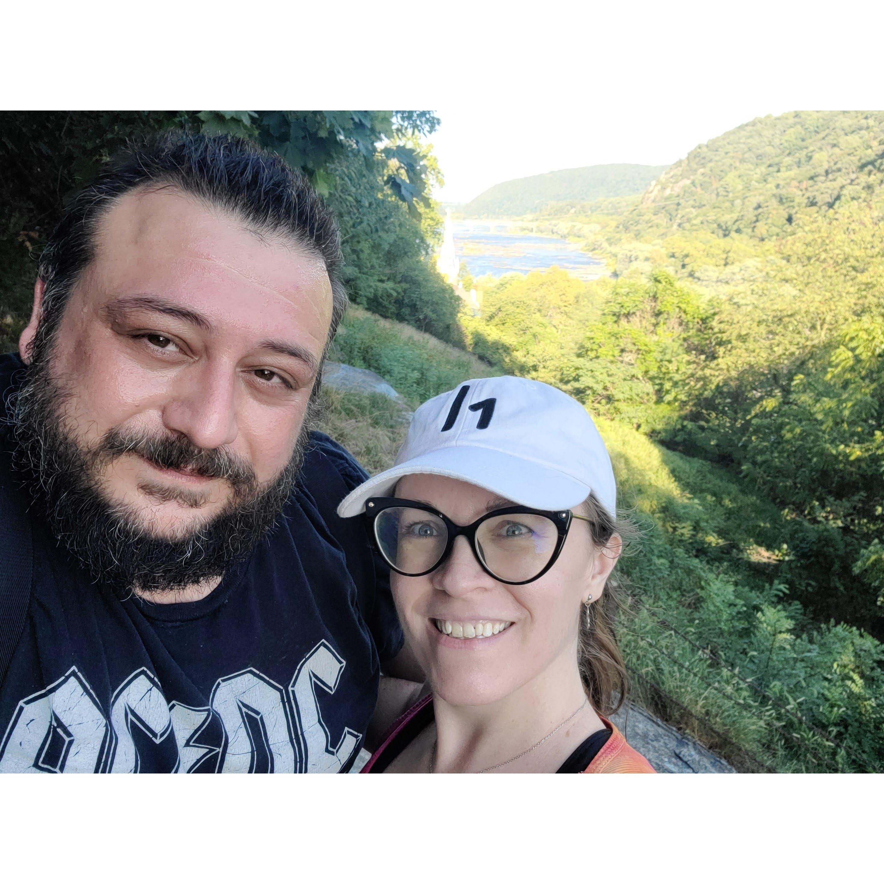 Knowing Kyle wanted to travel to 40 states before she turned 40, Chris suggested a quick camping trip in Harpers Ferry, West Virginia (Kyle's 39th state) last summer before going to Hawaii.