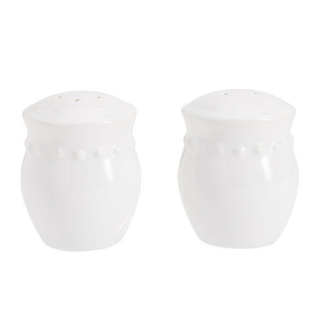 Emma Beaded Salt & Pepper Shakers - True White