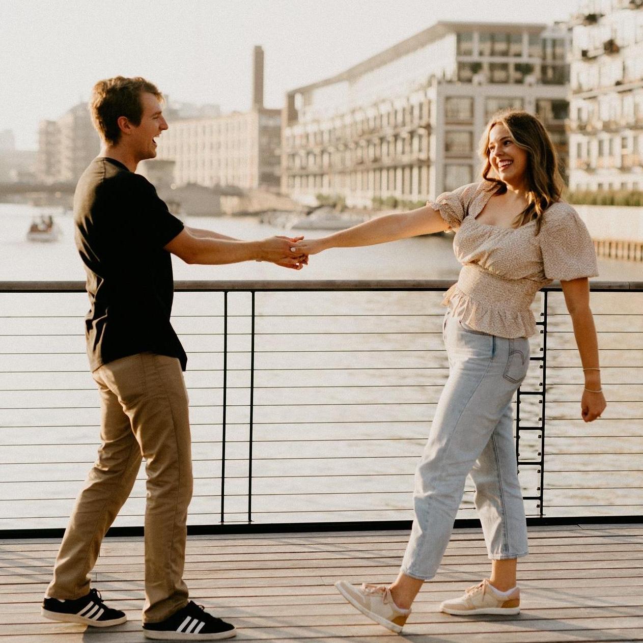 Practicing for our first dance by the river :)