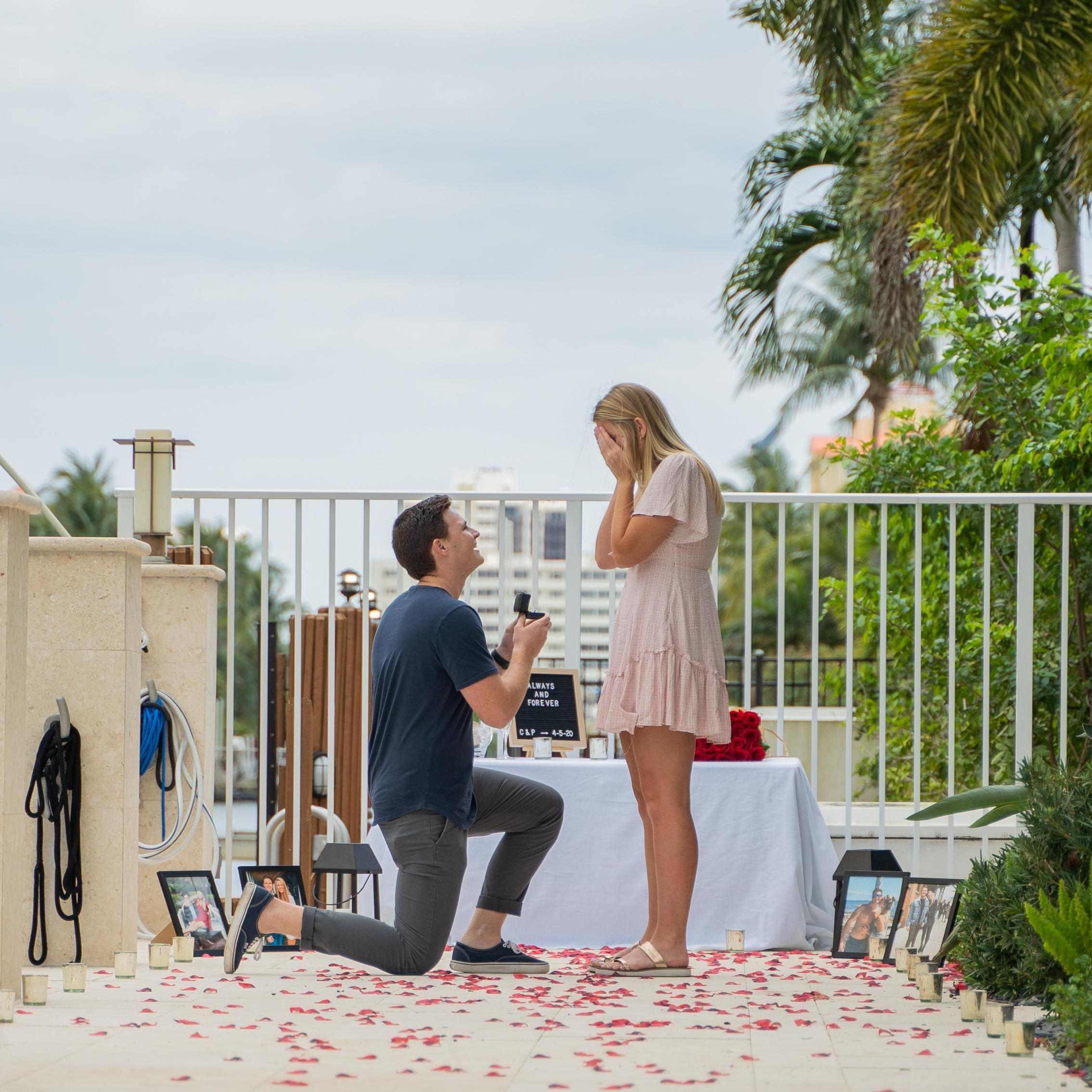The perfect quarantined backyard proposal!!!