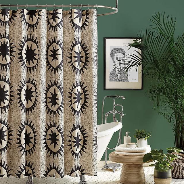 Justina Blakeney Soleil Shower Curtain, 72x72'', Cream