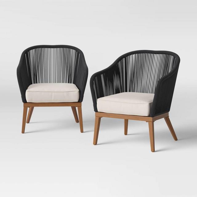 Purcell Light Wood 2pk Patio Club Chairs - Project 62™