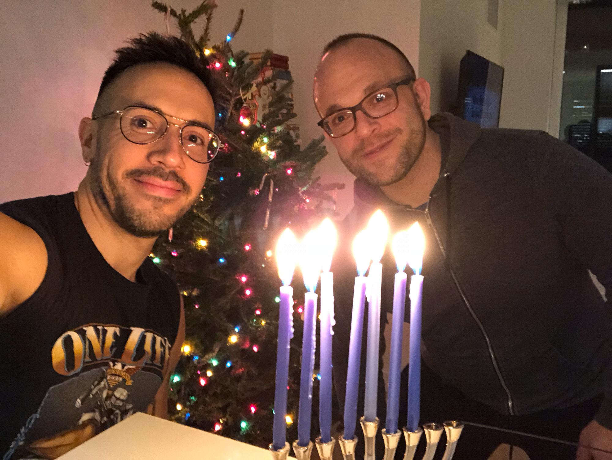 Robbie's first Chanukah with Alex 2018