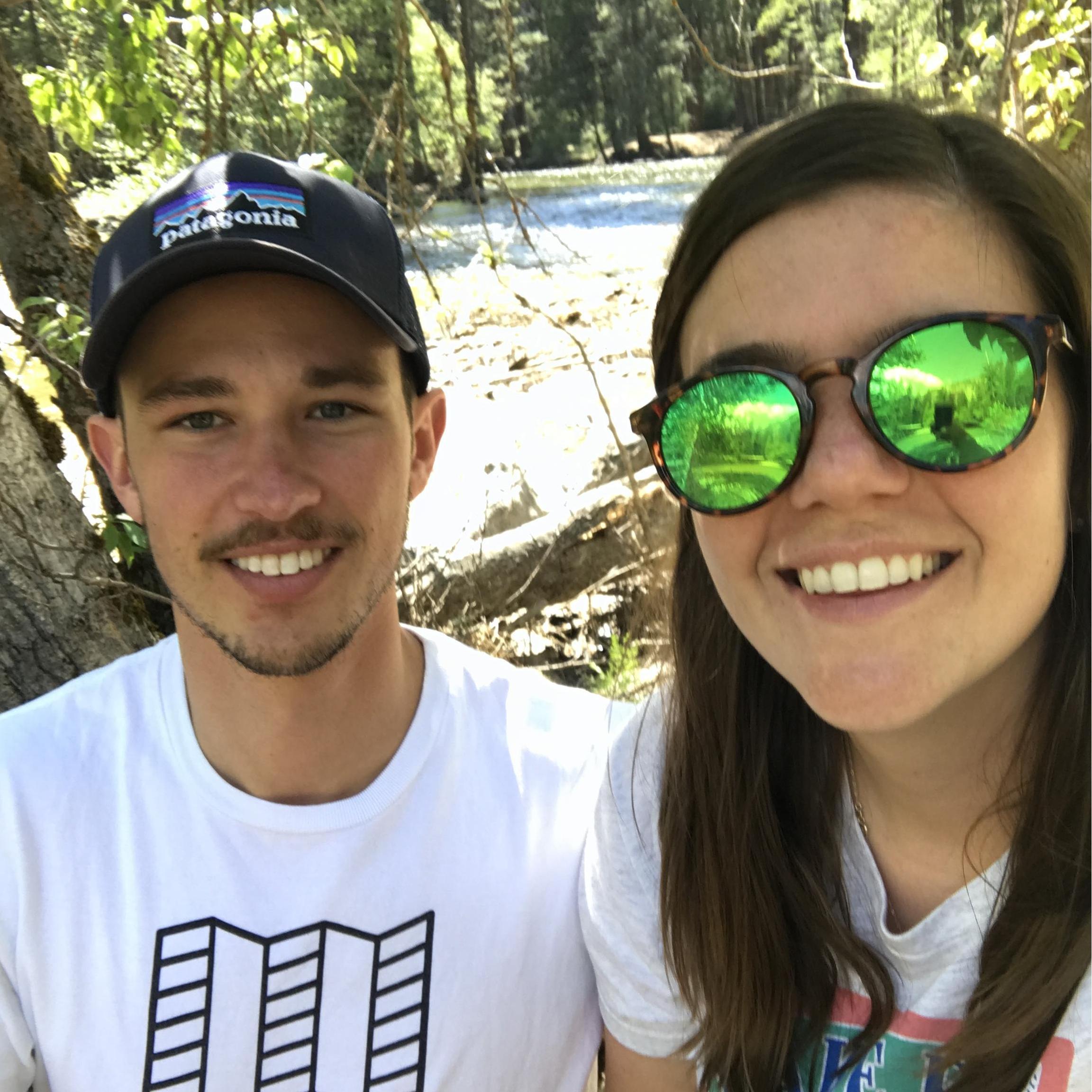 Sitting in the middle of the Merced River in Yosemite NP