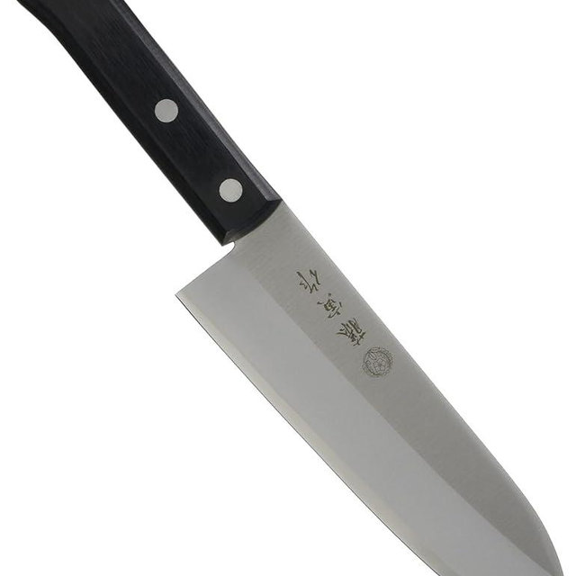 Fujitora Santoku, 6.7 inches (170 mm), Japan Cobalt Alloy Steel, Double-edged, Versatile Knife for Meat, Fish, and Vegetables, Set the thickness of the blade for household use, Easy to Bite into Food,