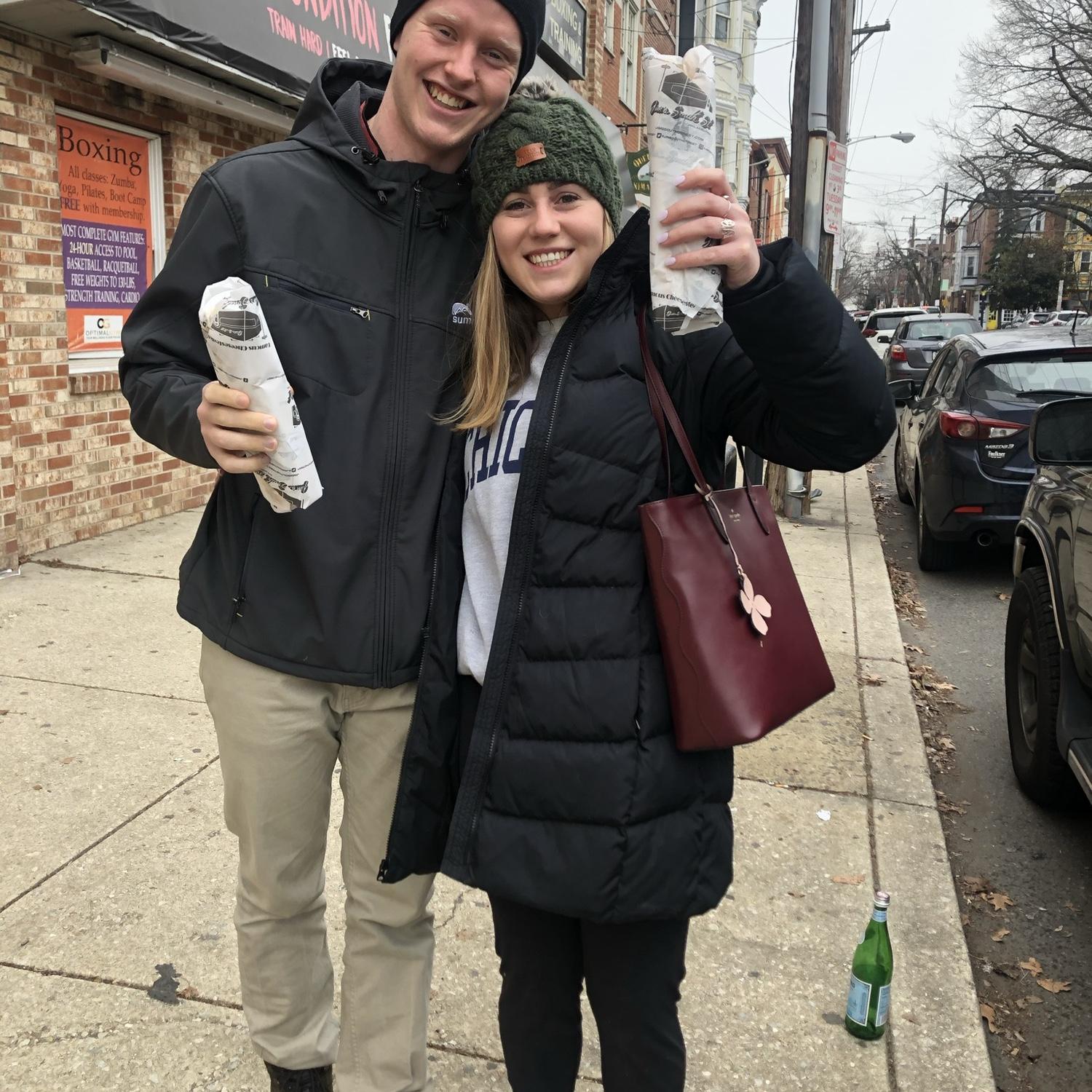 George’s first time having a REAL cheesesteak in Philly!