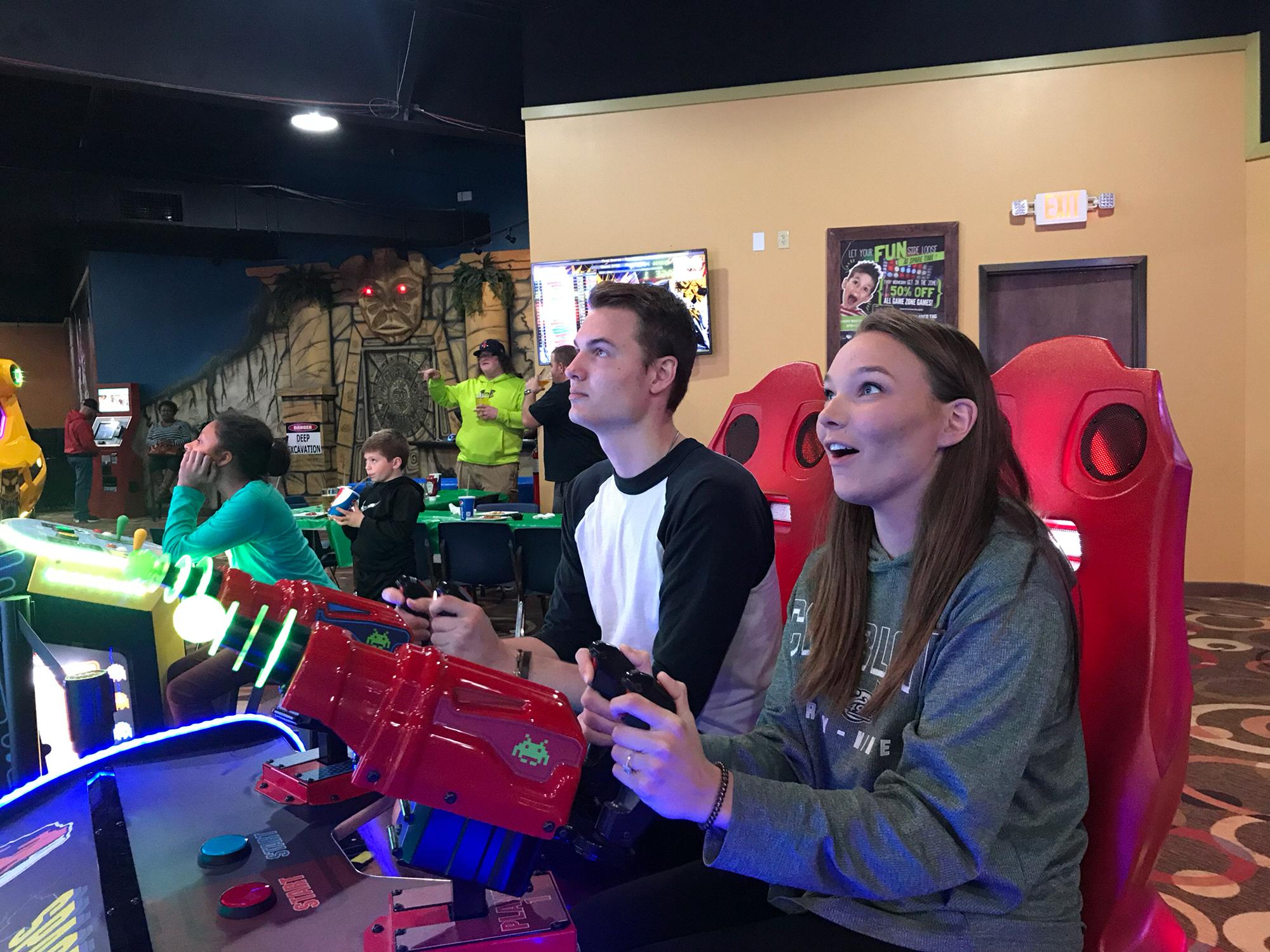 Caleb and Olivia are so competitive against one another... you can tell by Caleb's focused expression!