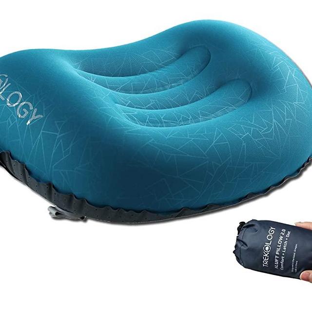 Trekology Ultralight Inflatable Camping Travel Pillow - ALUFT 2.0 Compressible, Compact, Comfortable, Ergonomic Inflating Pillows for Neck & Lumbar Support While Camp, Hiking, Backpacking