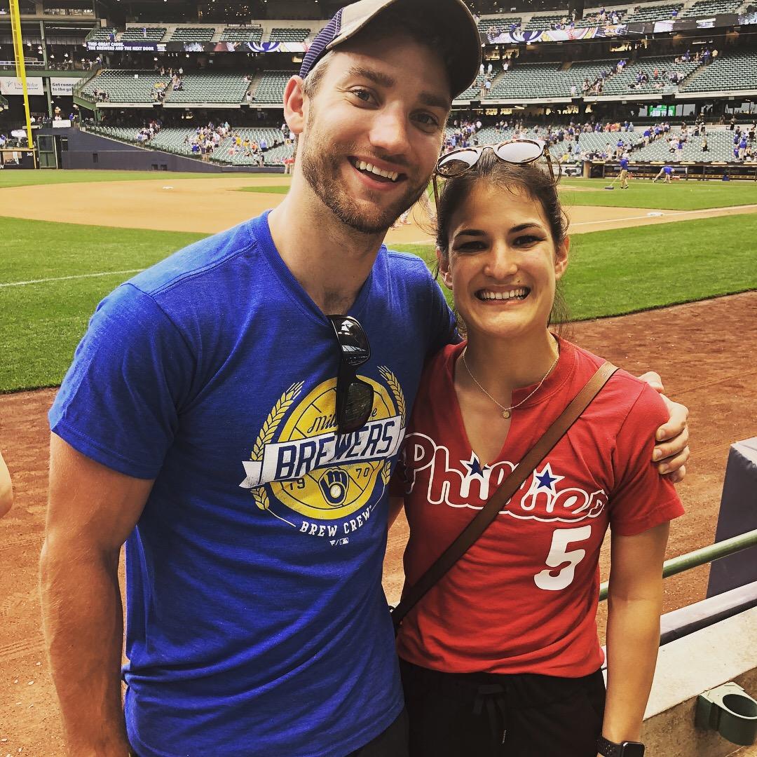 Brad's last hurrah as a Brewers fan before Hannah converted him into a full time Phillies fan.