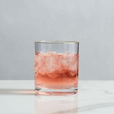Acrylic Double Old Fashioned Glass - Gold Rimmed
