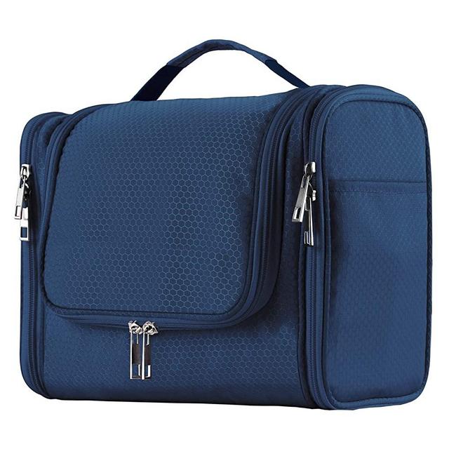 Extra Large Capacity Hanging Toiletry Bag for Men & Women, Portable Waterproof Bathroom Shower Bag, Lightweight Dopp kit Shaving Bag, Sturdy Metal Hook Organizer Makeup Bag
