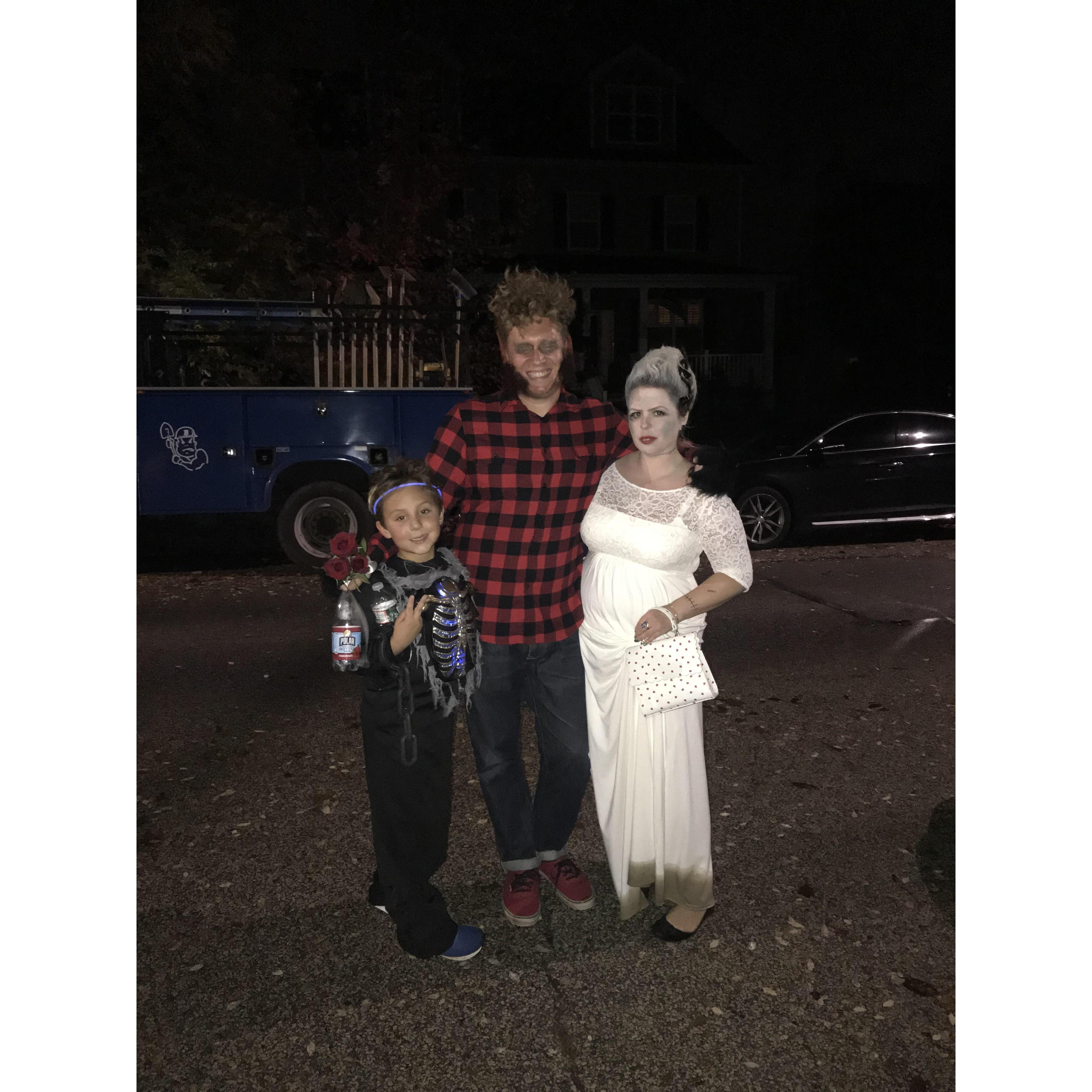 Halloween 2019 - Grim Reaper, Werewolf and the Bride of Frank.