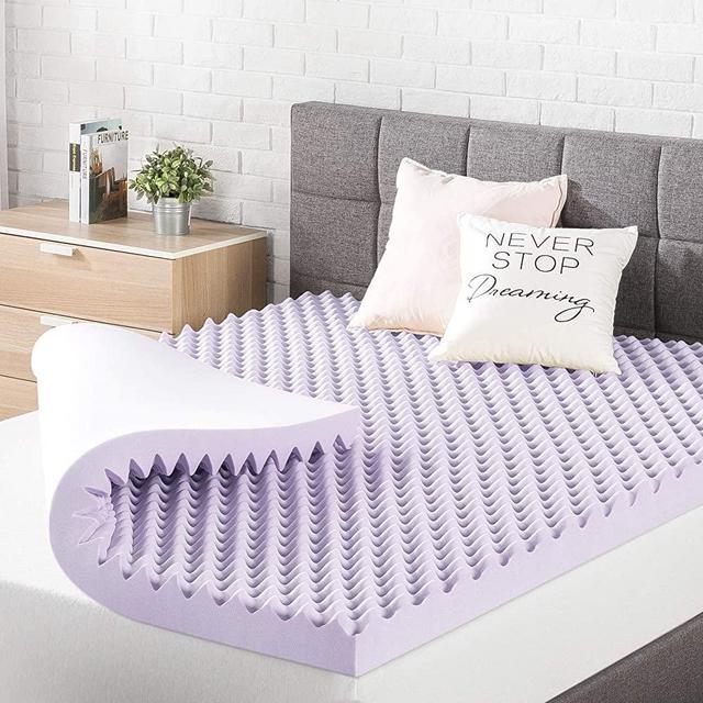 Best Price Mattress 3 Inch Egg Crate Memory Foam Mattress Topper with Soothing Lavender Infusion, CertiPUR-US Certified, Full