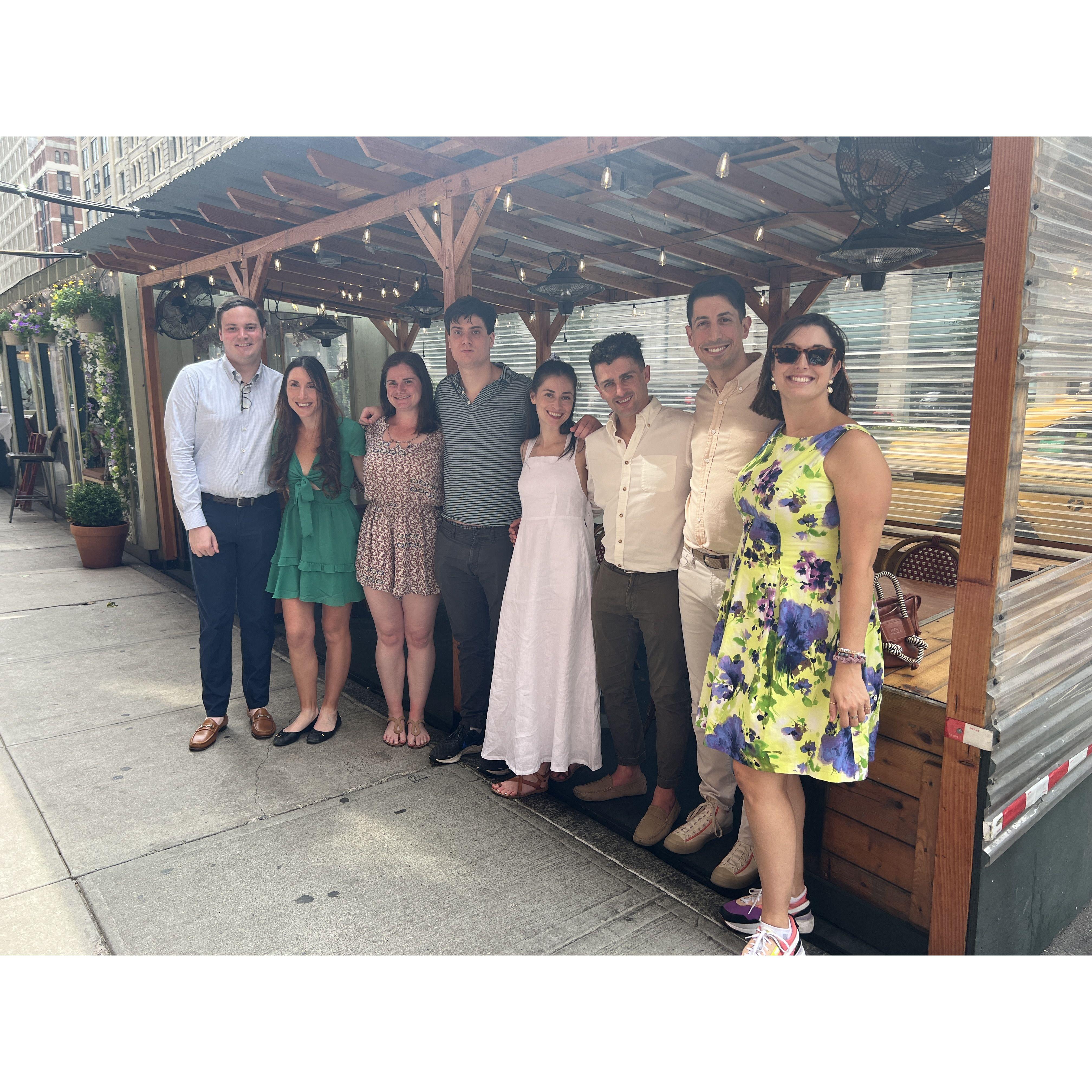 Maxwell, Nicole, and siblings; (left to right) Rob (Susan), Susan, Cassidy, Glenn, Nicole, Maxwell, Michael, Sally