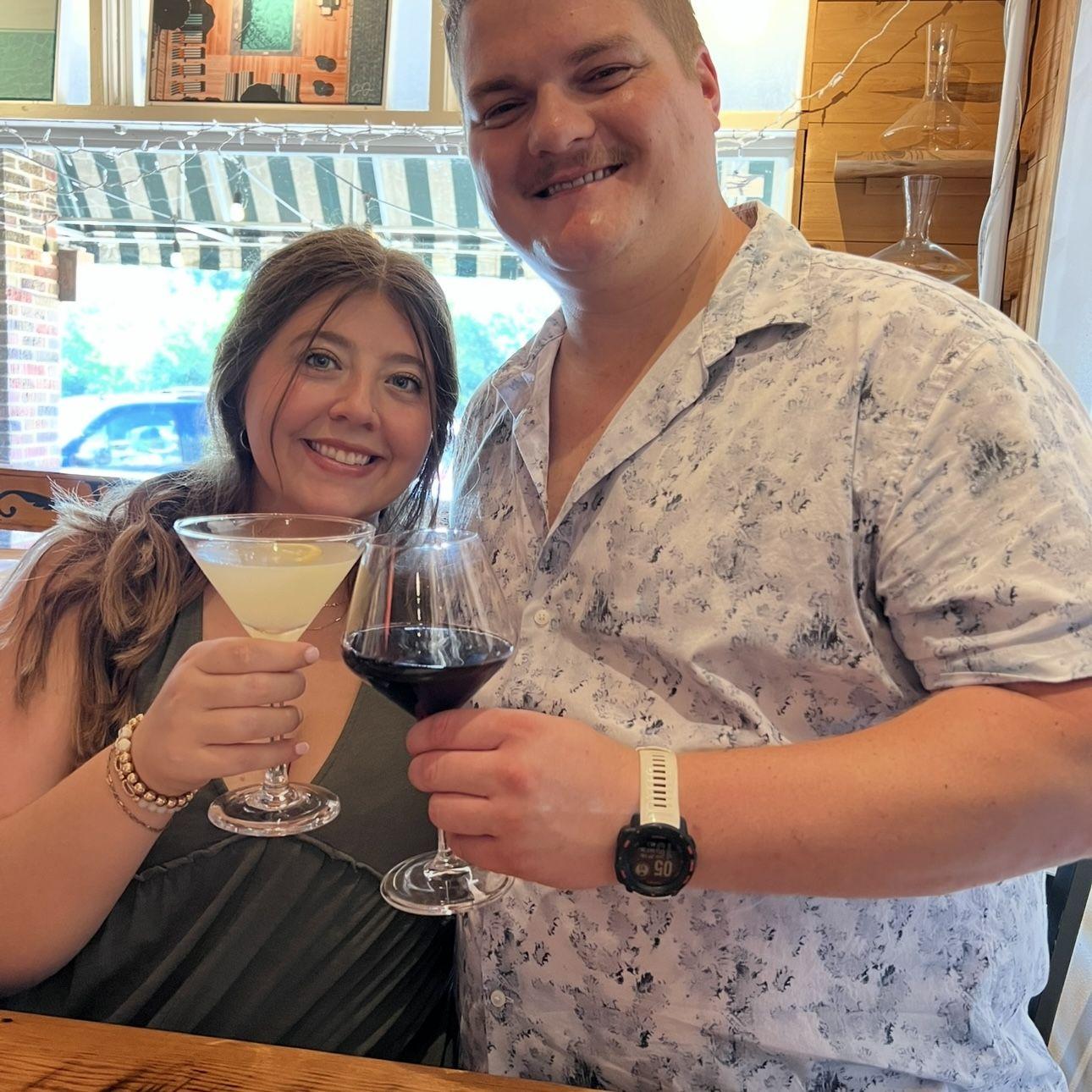 Enjoying some wine right before getting engaged!