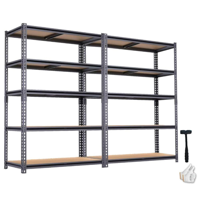 ZEUKMXOO Garage Storage Shelves 2PCS, 60'' H Shelving Units and Storage, 2400 LBS Heavy Duty Shelving, Metal Garage Shelves for for Basement, Warehouse, Pantry, Closet, Kitchen 12" x 28'' x 60''
