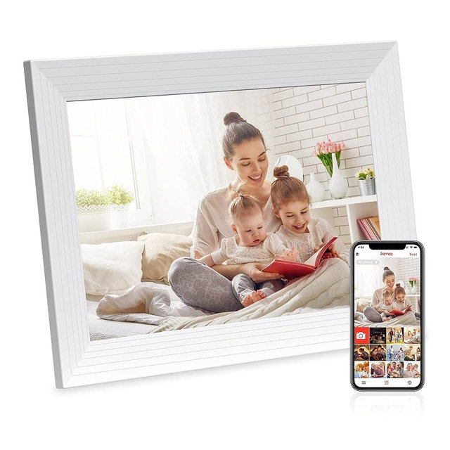 Frameo 10.1 Inch WiFi Digital Picture Frame, 1280x800 HD IPS Touch Screen, Electronic Frames for Photos, 16GB Storage, Auto-Rotate, Wall Mountable, Share Photos/Videos via Frameo App from Anywhere