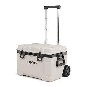 Igloo Trailmate 52Qt Wheeled Cooler, Insulated Hard Shell Ice Chest, Bone