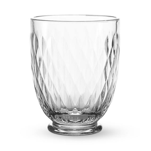 Embossed Short Tumblers, Set of 4, Clear