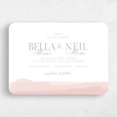 Orange Rounded Wedding Invitation - Saif Landscape