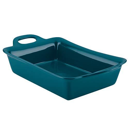 Rachael Ray 47857 9" x 13" Rectangular Stoneware Baker, Teal